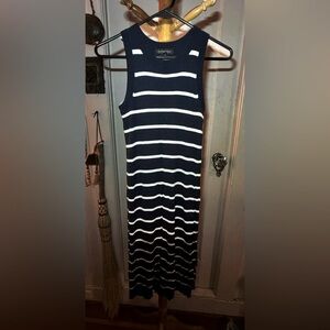Banana Republic Stretch ribbed knit stripe dress.